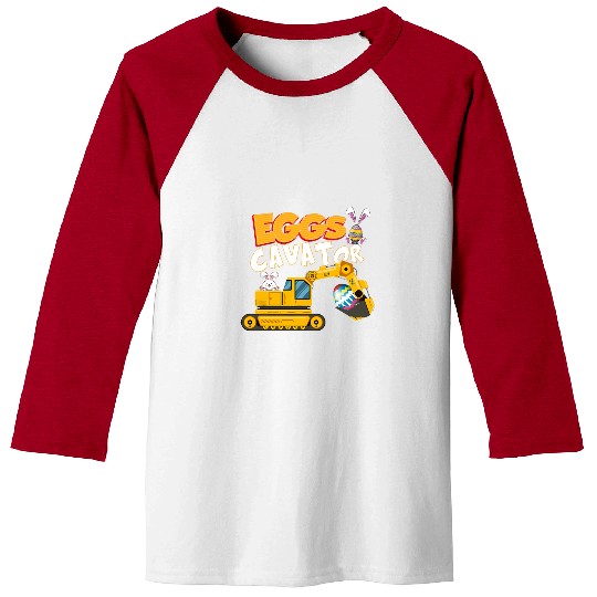 Excavator Fun EggsCavator Easter Egg Hunt Bunny Excavator Kids Toddlers Baseball Tees