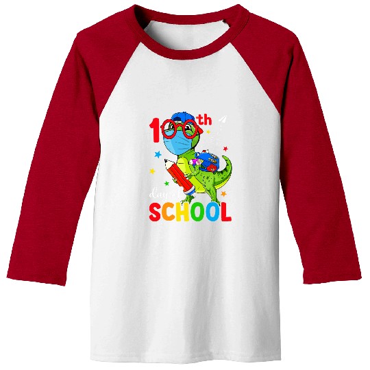 Dinosaur Pet Happy 100 Days Of School Dinosaur T rexs 100th Day Smarter1 Baseball Tees