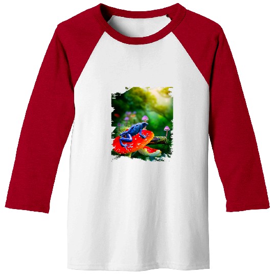 Frog Pet Poison Dart Arrow Frog On The Mushroom Baseball Tees