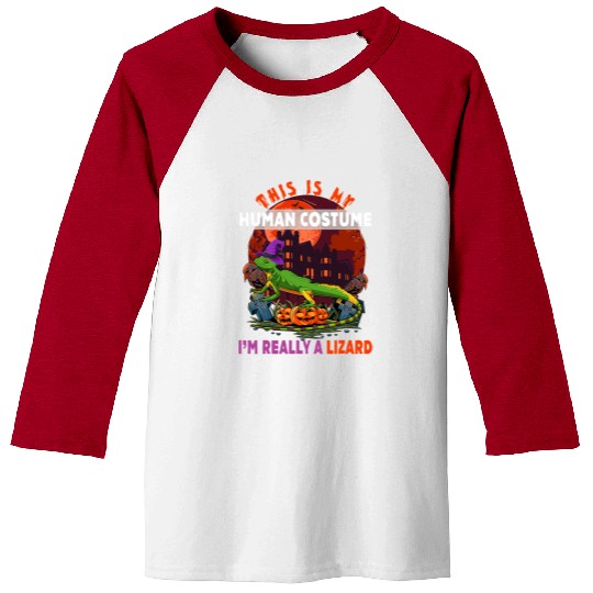 Komodo Pet This Is My Human Costume Im Really A Lizard Halloween Witch Baseball Tees