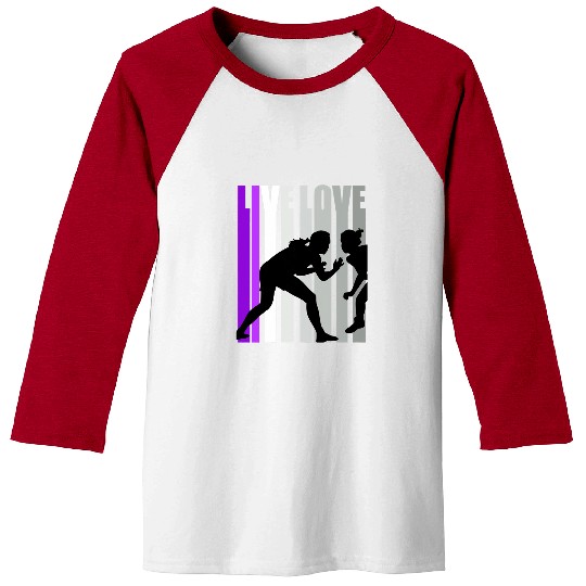 Sport Wrestling Retro Love Wrestling Birthday Competition Compete Nice Baseball Tees