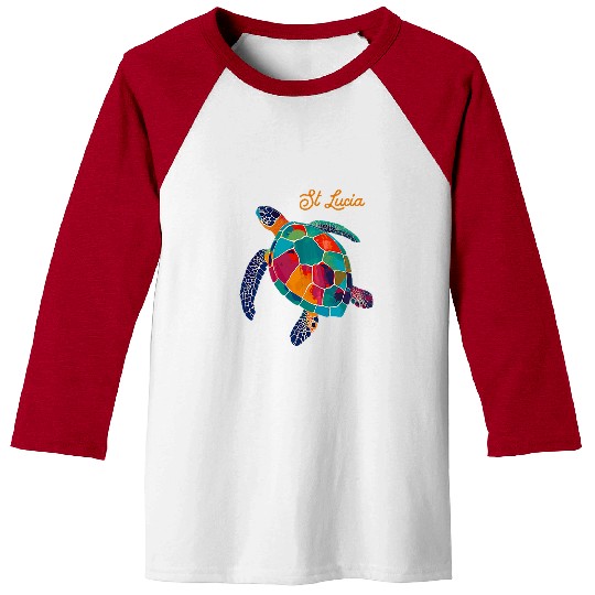 Turtle Pet St Lucia Pride Sea Turtle Surfer Scuba Diving Vintage Retro Baseball Tees