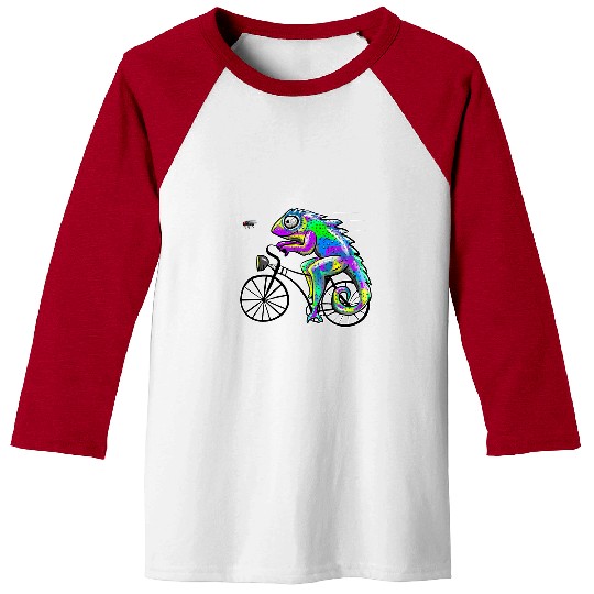 Chameleon Pet with Bicycle and Bow Tie Baseball Tees