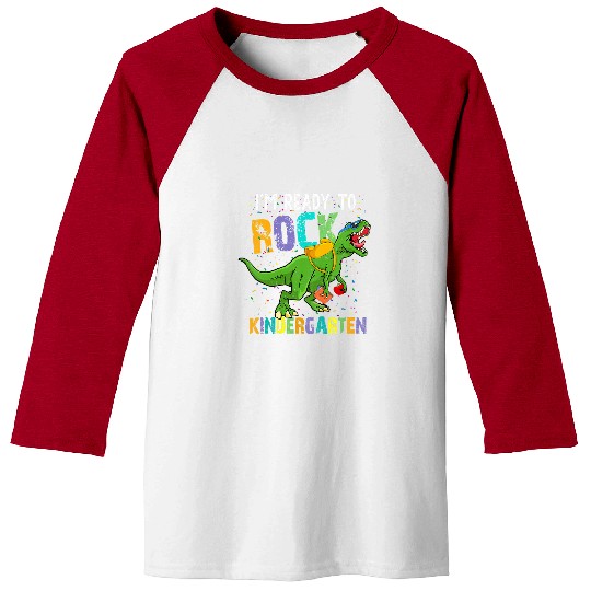 Dinosaur Pet Kids Ready Rock Kindergarten Boys Back To School Dinosaur T rexs 2 Baseball Tees