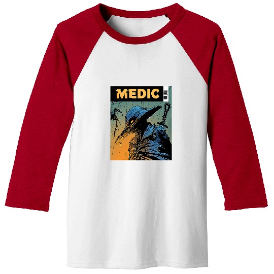 Medic Comic Book Plague Doctor Healer Magazine Style Art Baseball Tees