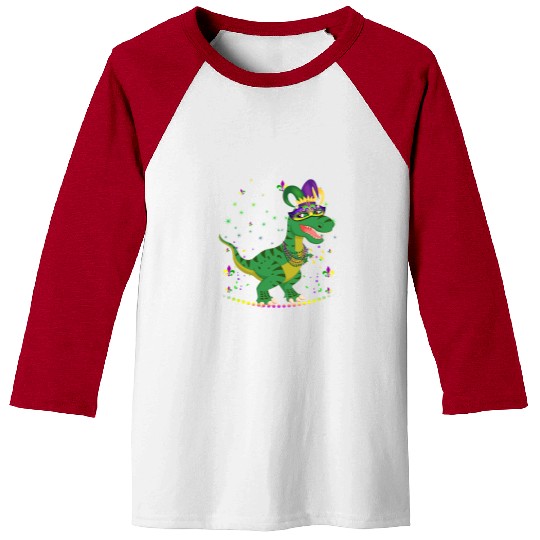 Dinosaur Pet T rexs Animal Lover Cute Mardi Gras carnivals Jester Baseball Tees