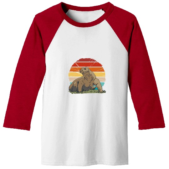 Komodo Pet vintages realistic komodo dragon Komodo monitor big lizard Baseball Tees