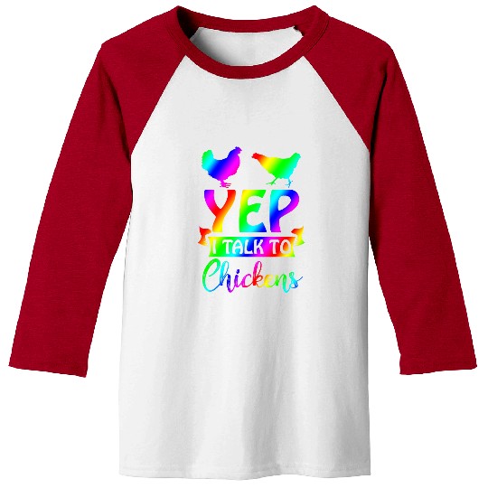 Chicken Pet Yep I Talk To Chickens MultiColored Chicken Lady Baseball Tees