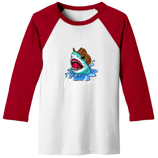 Shark Pet Funny Shark Cowboy Shark Yeehaw Tee Shark Lover 063 Baseball Tees