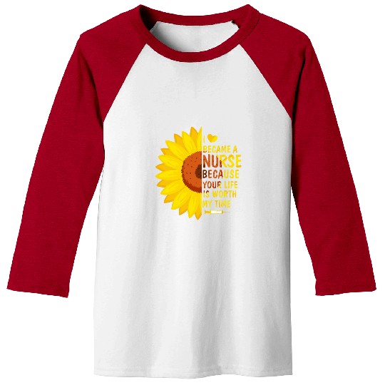 nurses Job I Became A nurses Sunflower Funny Nursing nursess Baseball Tees