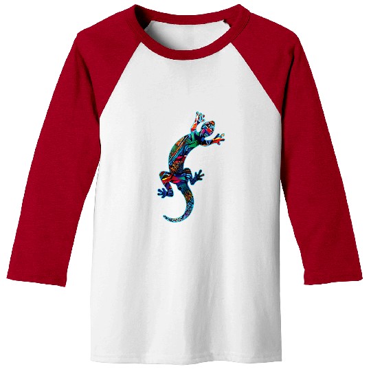 Gecko Pet Abstract Geometric Tribal Art Baseball Tees