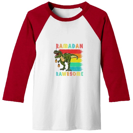 Dinosaur Pet Kids Ramadan Dinosaur Ramadan Is Rawrsome Ramadan Mubarak for Kid 1 Baseball Tees