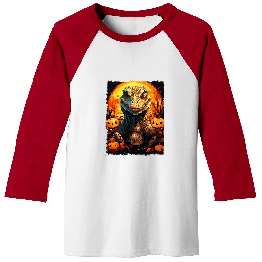 Komodo Pet Spooky Halloween Komodo Dragon TrickorTreat Costume Baseball Tees
