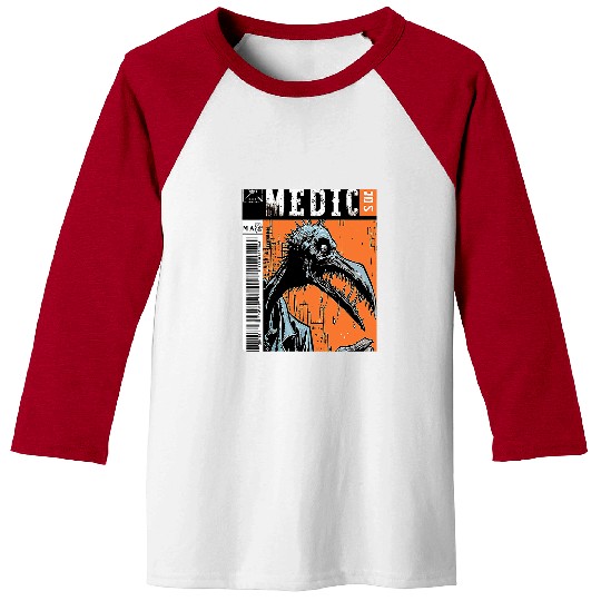 Medic Comic Book Plague Doctor Healer Magazine Style Art 24 Baseball Tees