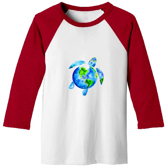Turtle Pet Earth Day Restore Save The Planet Earth Sea Turtle Art 23 Baseball Tees