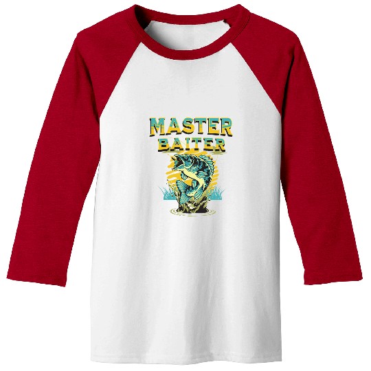 Fishing Fun Master Baiter Funny Fishing 8 Baseball Tees