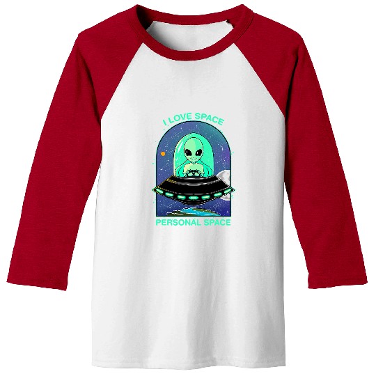 Aliens UFO I Love Space UFO Alien Galaxy Planet Sci Fi Pastel Goth38 Baseball Tees