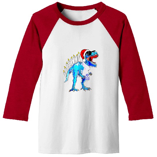 Dinosaur Pet Hanukkah Dinosaur Stegosaurus Dino Menorah Chanukah Baseball Tees