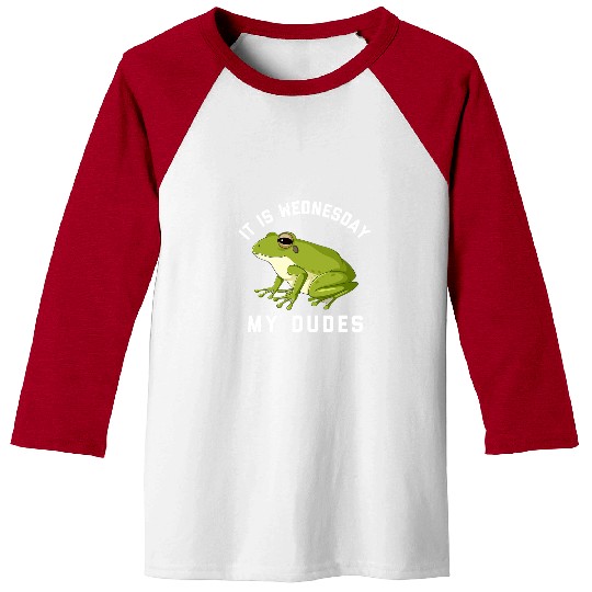 Frog Pet It Is Wednesday My Dudes Frog Meme Graphic Baseball Tees