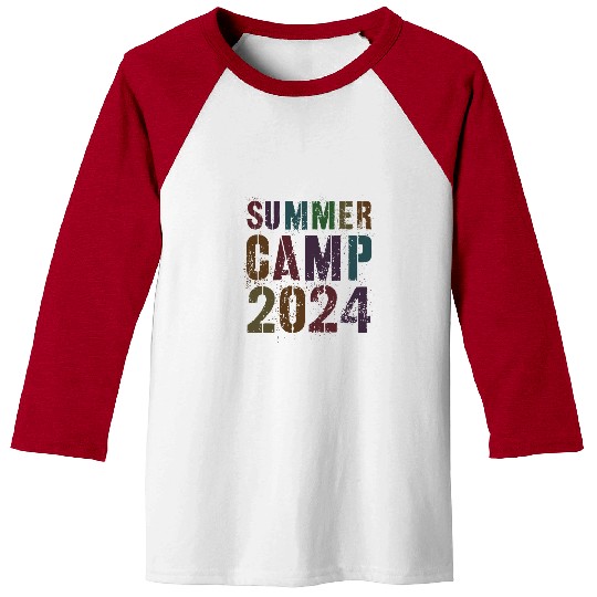 SUMMER CAMP 2024 Camping Counselor Campfire Squad Vintage Baseball Tees