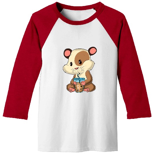 Hamster Pet Bubble Tea Kawaii Hamster I Boba Tea Otaku Hamster Baseball Tees