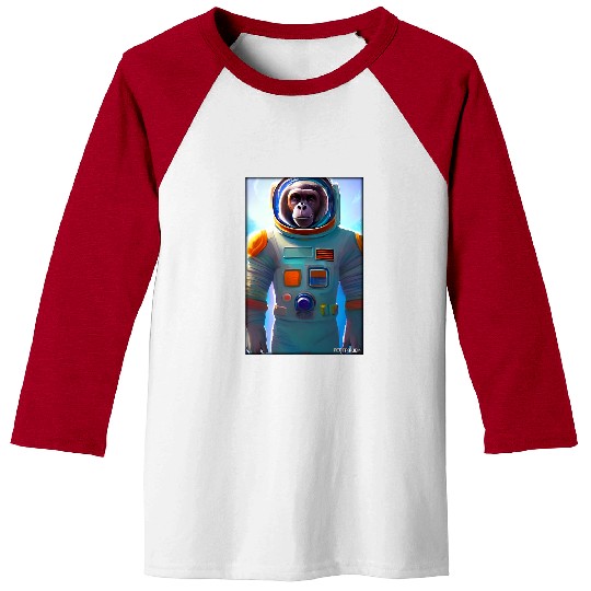 Astronaut Job Ape Animal Astronaut Space Universe Galaxy Moon 1 Baseball Tees