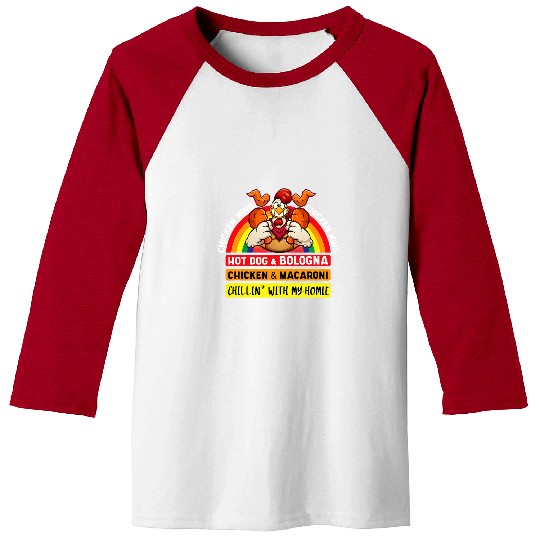 Chicken Pet Cooked Chicken Wing Chicken Wing Hot Dog Bologna Macaroni 2 5 224 Baseball Tees
