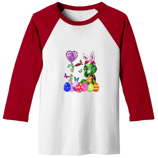 Turtle Pet Happy Easter Egg Hunt Cute Bunny Turtle Toddler Girl Kid Baseball Tees