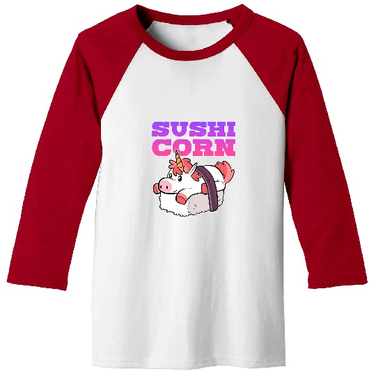 Unicorn Pet Cute Sushicorn Unicorn Sushi Anime Figure Seafood Foodie Baseball Tees