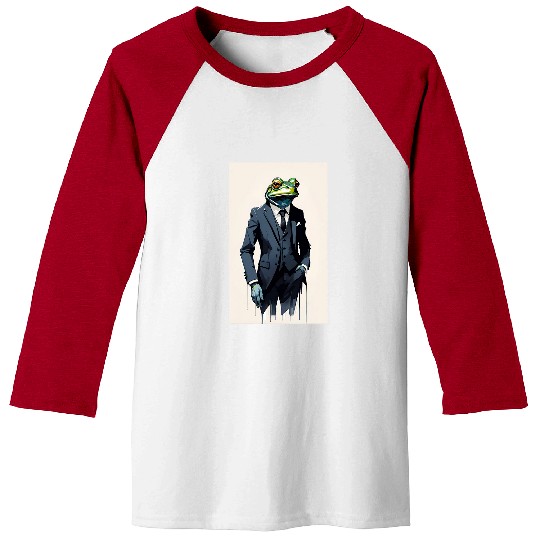 Frog Pet in a Suit Minimalist Modern Graphic Animal Baseball Tees