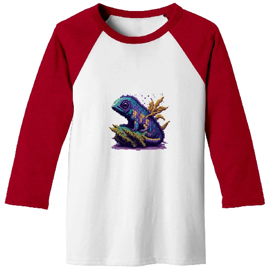 Chameleon Pet 8 bit Pixel Art Chameleon 80s 90s Pixelart 1 Baseball Tees