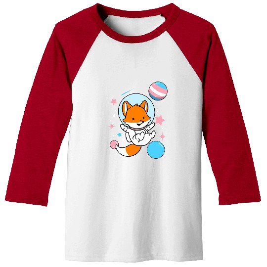 Astronaut Job Transgender Fox In Space Trans Pride Baseball Tees