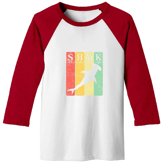 Shark Pet Hammerhead Shark Periodic Table Elements Retro Shark 1 Baseball Tees