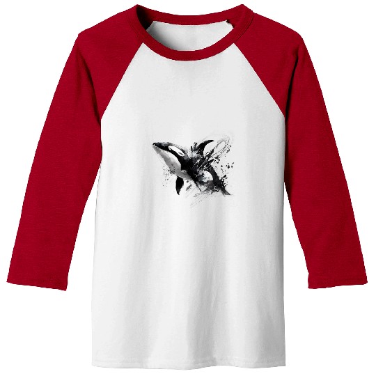 Whale Pet Orca Lover Whale Jumping Baseball Tees