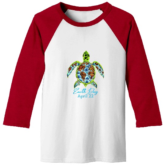 Turtle Pet Planet Funny Love World Environment Earth Day 1 Baseball Tees