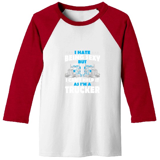 Truck Fun 18 Wheeler Big Rigs Semi Trucker Mens Truck Driver Baseball Tees