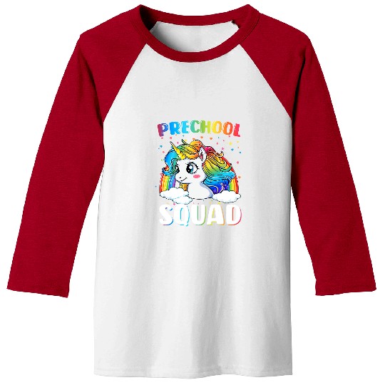 Unicorn Pet Preschool Squad Unicorn Rainbow Back To School Kids Students Baseball Tees