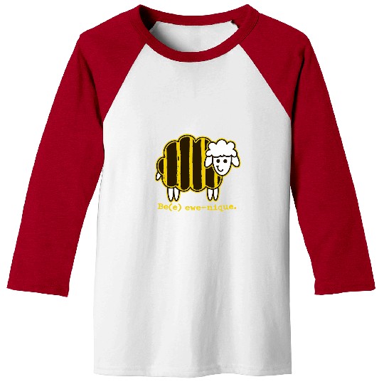 Sheep Pet Be EweNique Bee Bumblebee Honey Bee Pattern Cartoon Baseball Tees