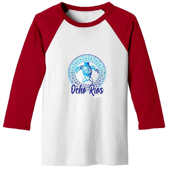 Turtle Pet Ocho Rios Souvenirs Jamaica Tribal Sea Turtle Vacation Baseball Tees