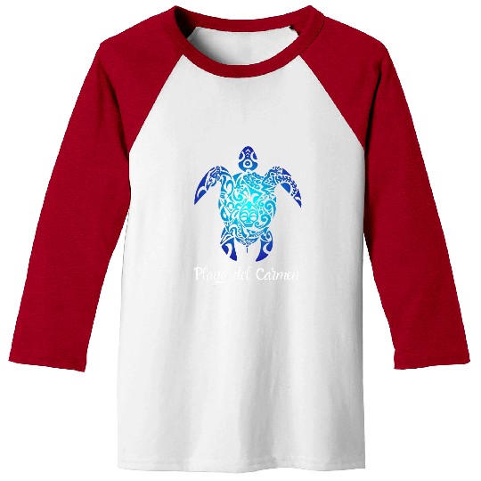Turtle Pet Playa Del Carmen Mexico Tribal Sea Turtle Playa Souvenir Baseball Tees
