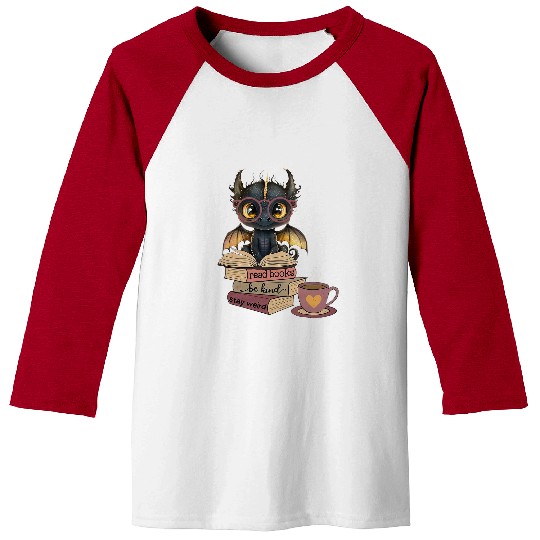 Book Fun Funny Dragon Read Books Be Kind Stay Weird Baseball Tees
