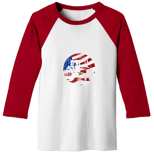 Tractor Fun driving Pulling American Flag vintages Tractor Pulling Baseball Tees