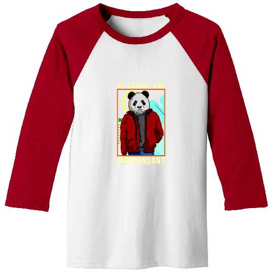 Hipster Panda Bear Be Strong And Independent Pun Pandas Rock Baseball Tees