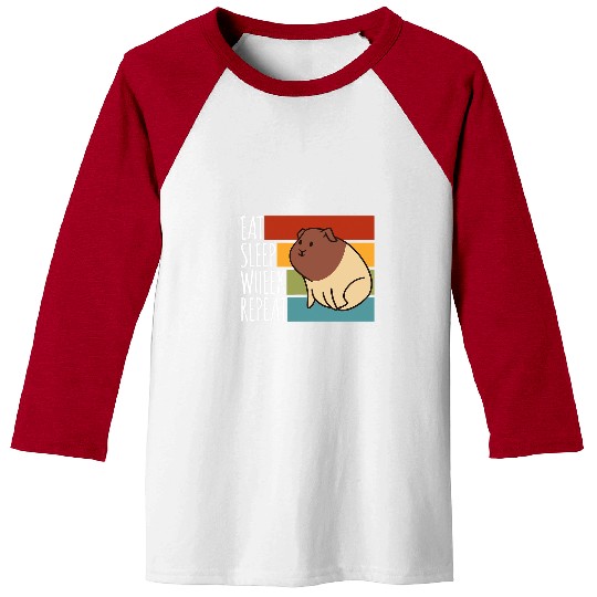 Guinea Pig Pet Eat Sleep Wheek Repeat Furry Potato Guinea Pig Baseball Tees