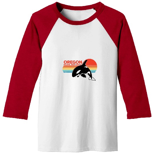 Whale Pet Oregon Orca Killer Whale Retro Vintage 80s Baseball Tees