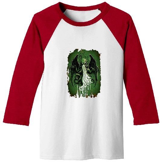 Octopus Pet Evil Dark Distressed Cthulhu Squid Octopus God Sea Lord Art Baseball Tees