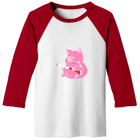 Pig Pet Gangster Pig Cop Or Police Officer Baseball Tees