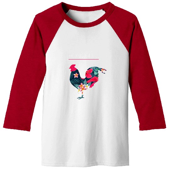 Chicken Pet Honolulu Hawaii Flower Hibiscus Chicken Lover Souvenir Baseball Tees