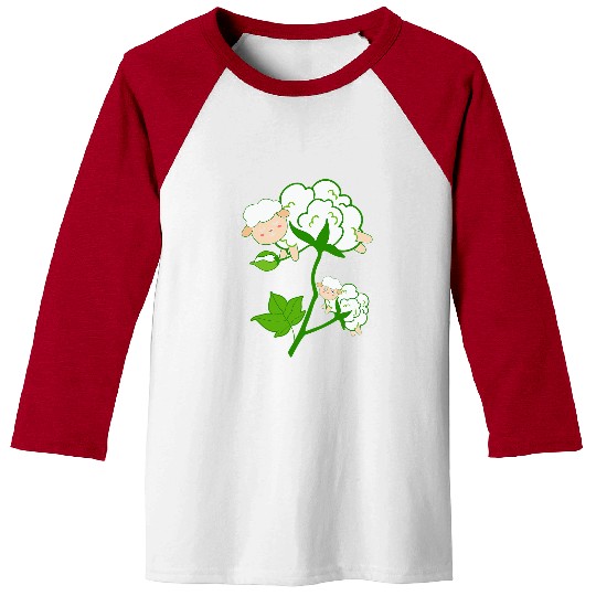 Sheep Pet With Flower Wool Farmer Gardener Plant Sheeps Lover Baseball Tees