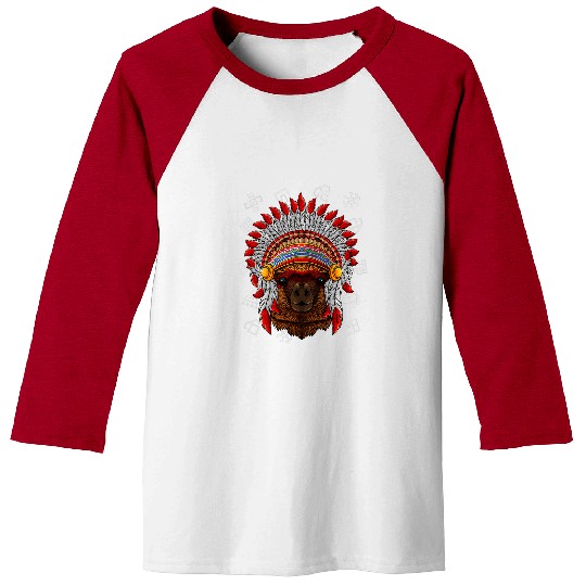 Llama Pet Indigenous Alpaca Native American Indian Headdress Baseball Tees